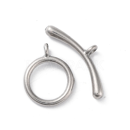 304 Stainless Steel Ring Toggle Clasps STAS-A092-09F-P-1