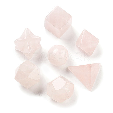 7Pcs Natural Rose Quartz Beads G-H007-05F-1