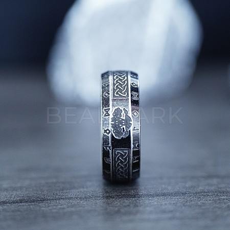 Viking Style Retro 304 Stainless Steel Finger Rings FS-WG40F7A-09-1