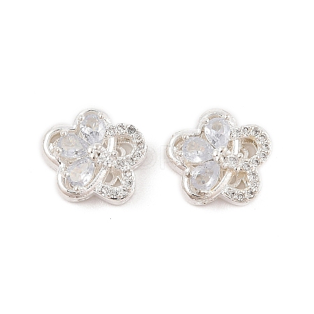 Rack Plating Brass Micro Pave Cubic Zirconia Beads KK-F879-12S-1
