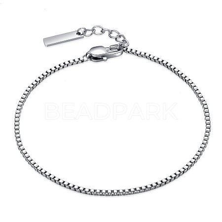 Non-Tarnish 304 Stainless Steel Box Chain Bracelets for Men KO0407-3-1