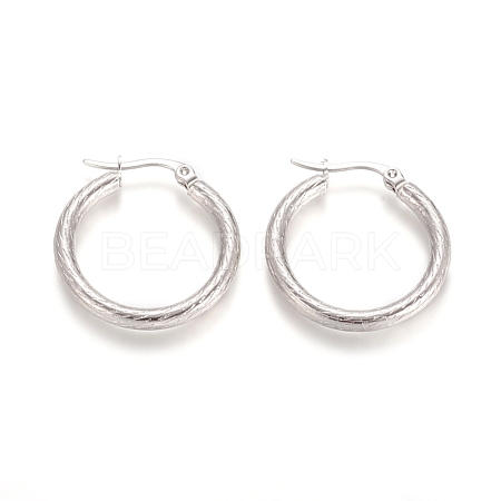 Non-Tarnish 304 Stainless Steel Geometric Hoop Earrings STAS-D171-14B-P-1