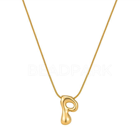 304 Stainless Steel Alphabet Pendant Necklaces for Men and Women GP1122-16-1