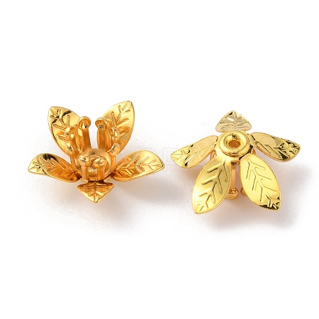 5-Petal Brass Bead Cap KK-WH0062-59G-1