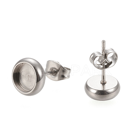 Non-Tarnish 304 Stainless Steel Stud Earring Settings STAS-K202-05B-P-1