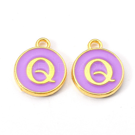 Golden Plated Alloy Enamel Charms X-ENAM-S118-10Q-1