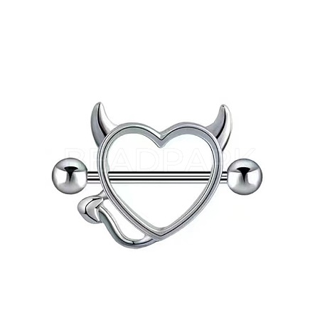 304 Stainless Steel Rhinestone Nipple Rings WGC7CE7-17-1