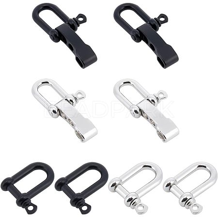 8 Pcs 2 Styles Alloy D-Ring Anchor Shackle Clasps FIND-NB0002-95-1