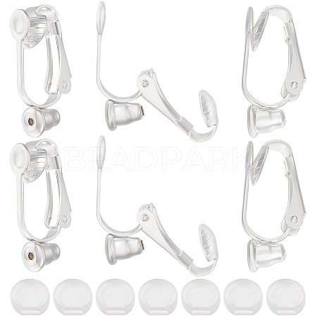 10Pcs 304 Stainless Steel Clip-on Earring Converters Findings FIND-BBC0003-27-1