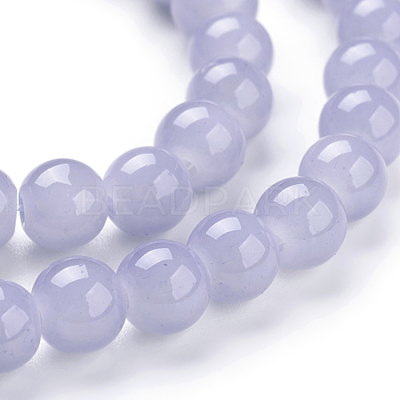 Imitation Jade Glass Beads Strands X-DGLA-S076-6mm-30-1