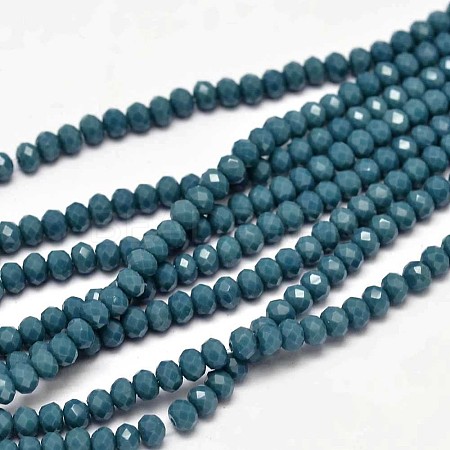 Faceted Rondelle Glass Beads Strands X-GLAA-I033-3mm-05-1