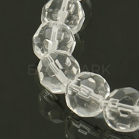 Faceted Glass Round Beads Strands X-GF10mmC01Y-1