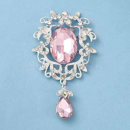 Zinc Alloy Glass Big Pendants PALLOY-Z017-02C-S-1