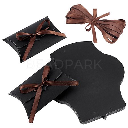 Folding Kraft Paper Pillow Boxes CON-WH0125-01A-1