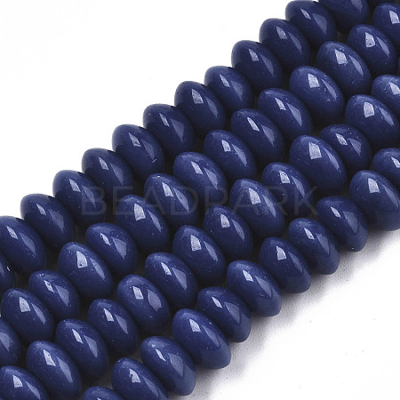 Opaque Solid Color Glass Beads Strands X-GLAA-R217-02-A05-1