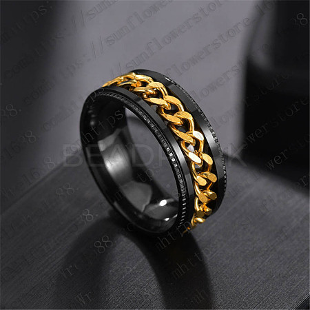 Stainless Steel Chains Rotating Finger Ring PW-WG67706-39-1