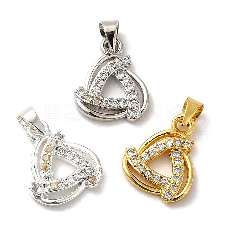 Brass Cubic Zirconia Pendant KK-K273-03-1