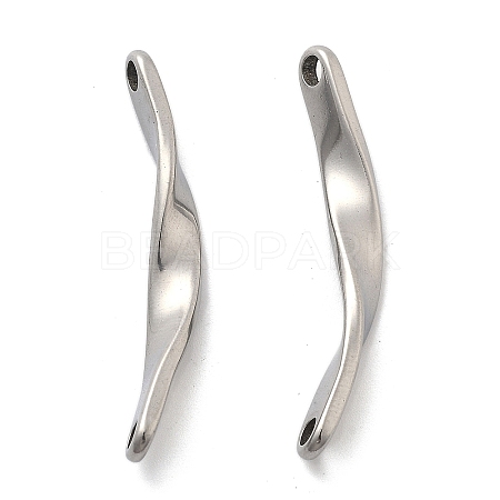 Anti-Tarnish 202 Stainless Steel Connector Charms STAS-R138-01P-1