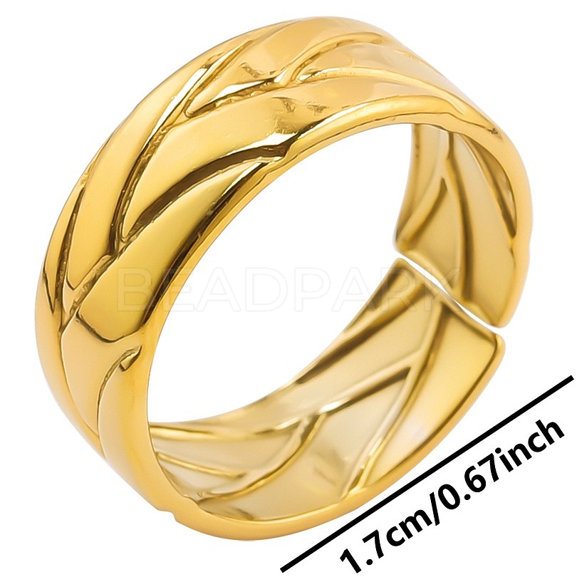 Stainless Steel Open Cuff Ring for Women - Beadpark.com