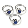 Natural Lapis Lazuli Adjustable Rings RJEW-K269-09P-05-1