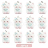 Cat Shape Flocky Opaque Resin Pendants RESI-YWC0002-04B-1