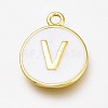 Brass Enamel Pendants KK-H103-01V-G-1