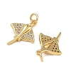 High Polished Ocean Brass Micro Pave Clear Cubic Zirconia Pendants CU-CBAF3CF-02O-01-2