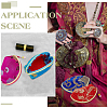 14Pcs 7 Colors Retro Fan-Shaped Cloth Zipper Pouches CON-WR0001-08-6