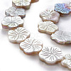 Electroplated Natural Freshwater Shell Beads Strands SHEL-N026-164-3