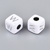 Opaque Acrylic Beads SACR-T035-03W-3