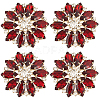 4Pcs Alloy Rhinestone Shank Buttons BUTT-FG0001-26B-1