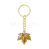 Maple Leaf Alloy Enamel Pendant Decorations KEYC-JKC01394-2
