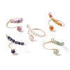 Mixed Natural Gemstone Rings RJEW-JR00584-01-1