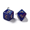 7 Styles Opaque Resin Polyhedral Dice Pendants Set RESI-A029-01U-2