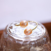 Brass Natural Freshwater Pearl Oval Beaded Cuff Rings WG91F01-03-1