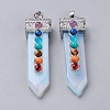 Opalite with Synthetic & Natural Mixed Stone Chakra Big Pendants G-E415-A04-1