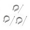 Rhodium Plated 925 Sterling Silver Pendant Bails STER-L057-081B-P-1