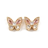 Brass Micro Pave Cubic Zirconia Multi-Strand Butterfly Links KK-K407-29G-03-1