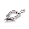 Brass Micro Pave Cubic Zirconia Lobster Claw Clasps ZIRC-F110-94P-04-2