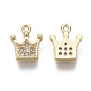 Brass Micro Pave Clear Cubic Zirconia Charms X-KK-R134-009-NF-2