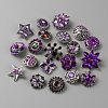 Alloy Rhinestone Snap Button BUTT-WH0028-69C-1