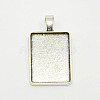 Tibetan Style Alloy Rectangle Pendant Cabochon Settings X-TIBEP-M021-A-05AS-RS-1