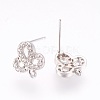 Brass Micro Pave Cubic Zirconia Stud Earring Findings KK-F753-03P-RS-2