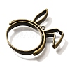 Rabbit Rotatable Alloy Swivel Open Back Bezel Pendants PALLOY-I223-19AB-2