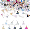 90Pcs 9 Styles Glass Triangle Pendants PALLOY-TAC0258-1