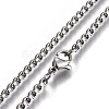 304 Stainless Steel Box Chain Necklaces NJEW-O110-05G-P-2