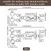 2Pcs 2 Styles 304 Stainless Steel Chain Extender STAS-BBC0008-10P-2