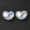 UV Plating Rainbow Iridescent Acrylic Beads X-OACR-H015-02-3