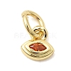 Brass Cubic Zirconia Charms KK-G554-02F-04-1