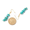 Synthetic Turquoise Chip Beaded Dangle Earrings EJEW-JE04788-07-4